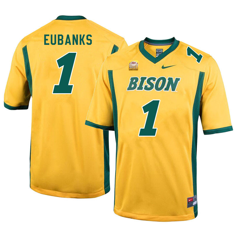 Men #1 Courtney Eubanks North Dakota State Bison College Football Jerseys Sale-Yellow - Click Image to Close
